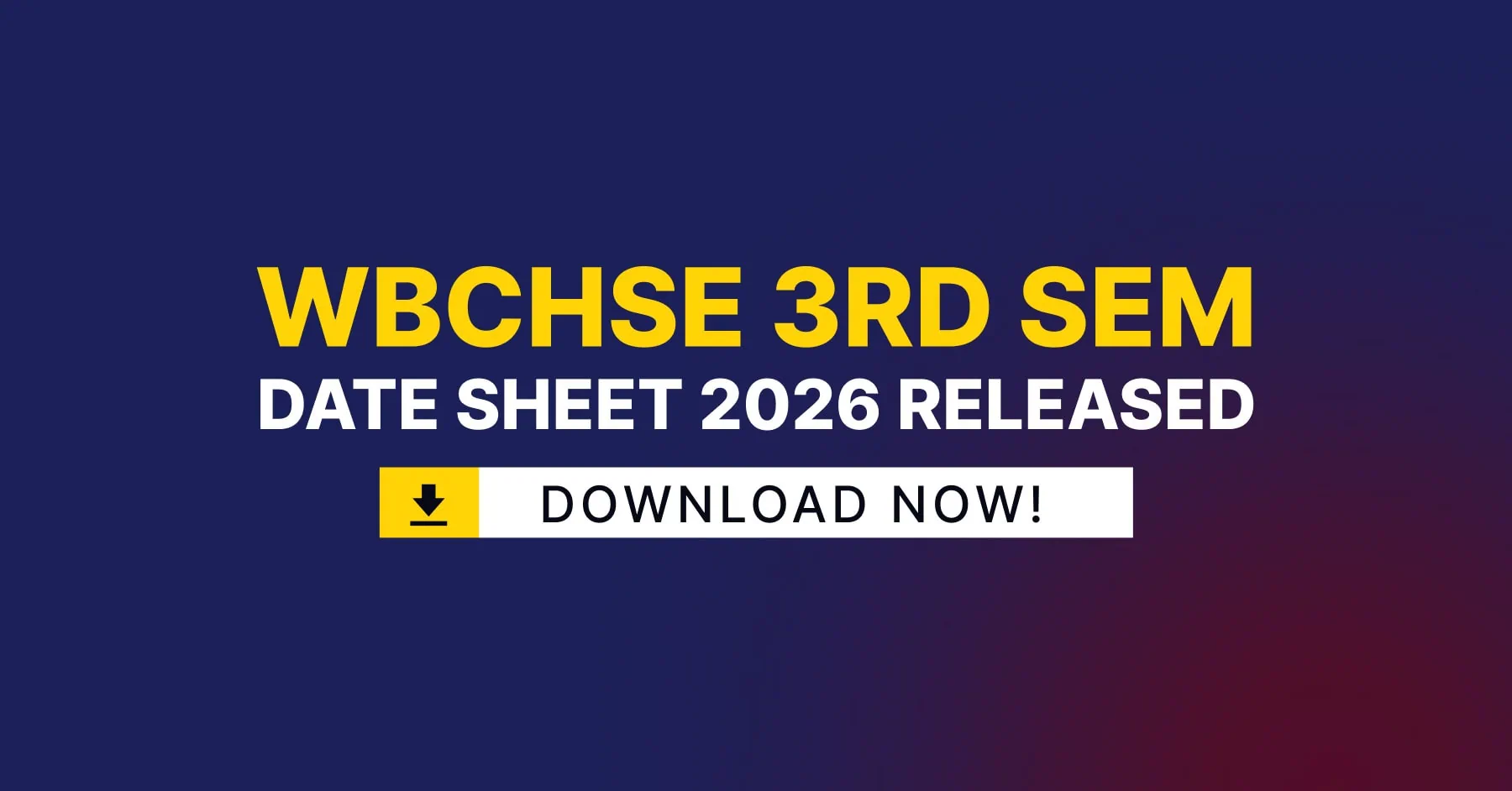 WBCHSE 3rd Sem Routine 2026